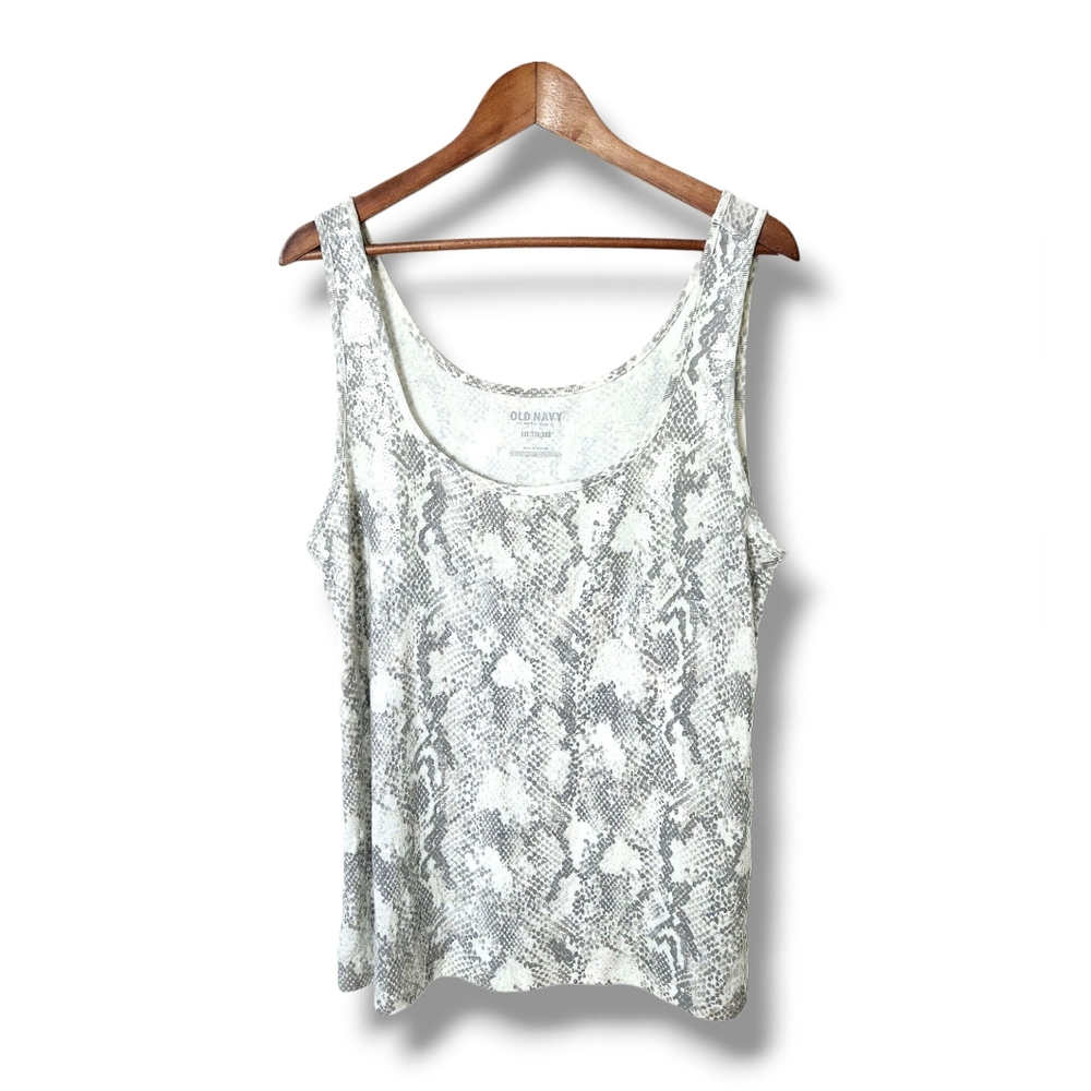 Old Navy Sequined Snake Print Tank Top  | XXL